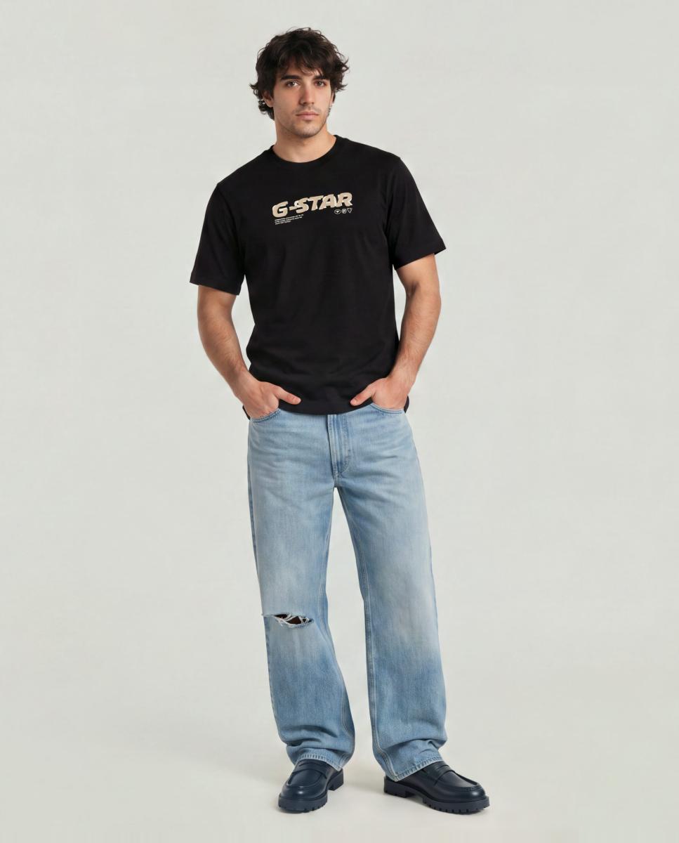 Camiseta de hombre manga corta y corte regular - G-Star - Negro Negro-6