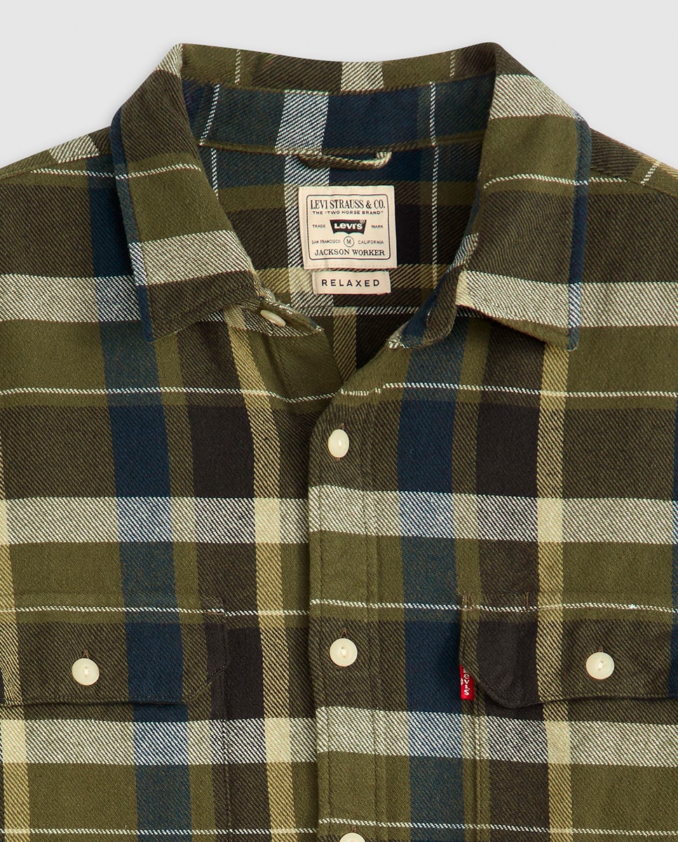 Camisa de Algodão Relaxed Verde-escuro-6
