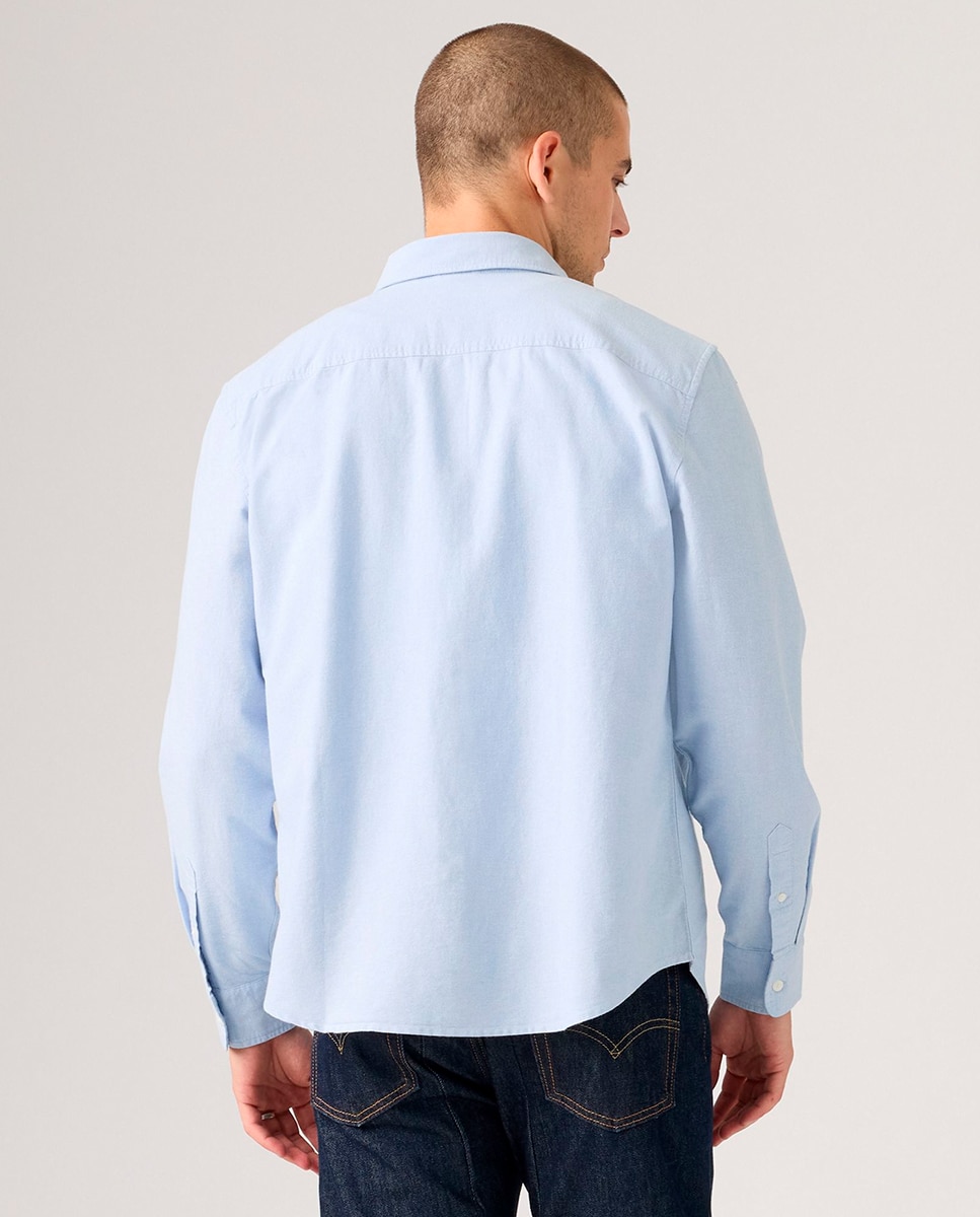 Camisa de Manga Comprida Azul-claro-2