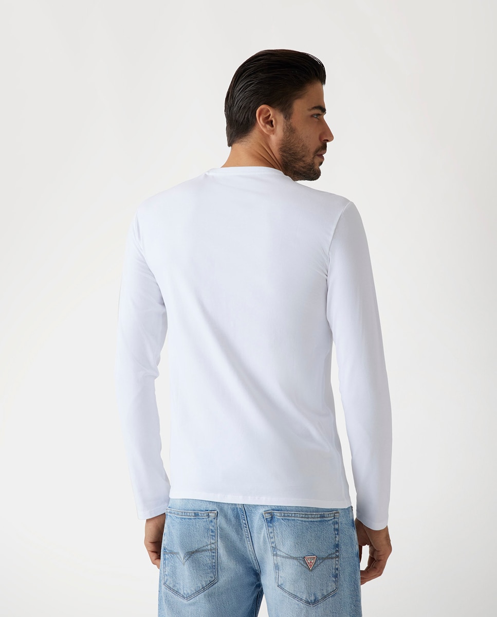 Imagen 2 de Camiseta de manga larga de hombre - Guess - Blanco Blanco