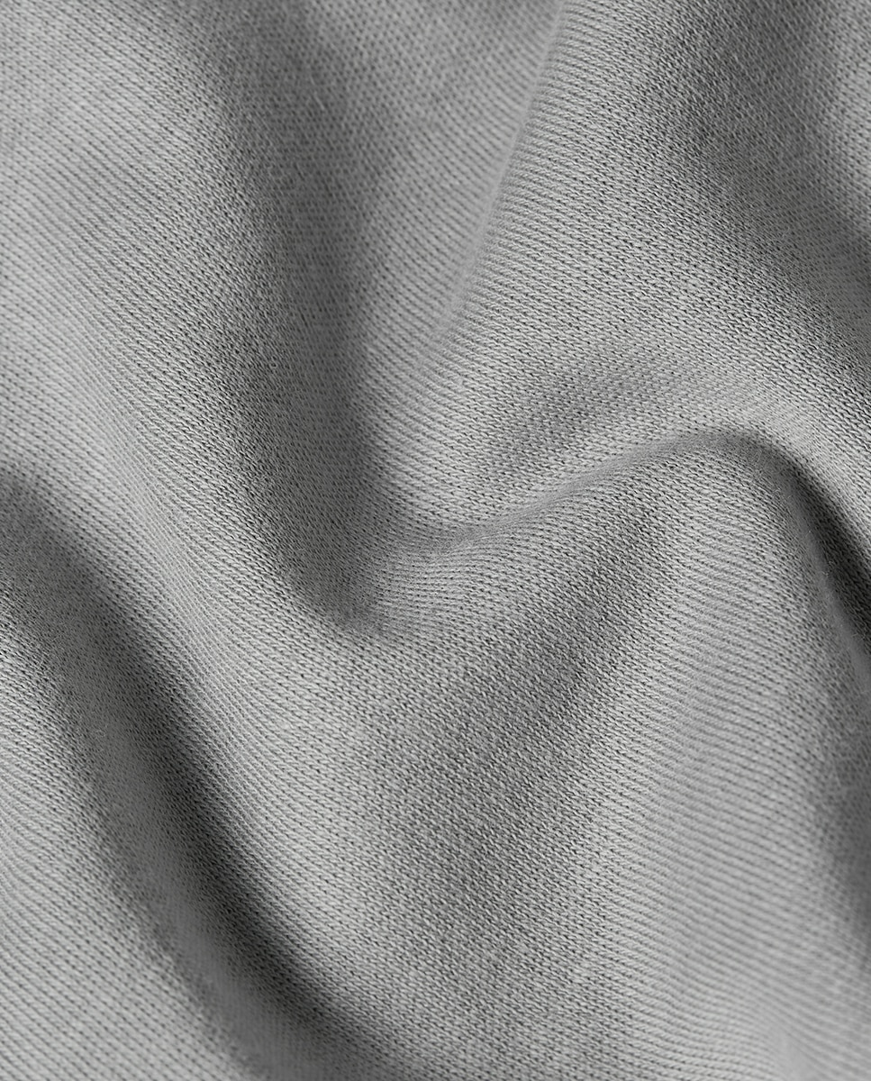 Camisola de Manga Comprida com Gola Redonda Cinzento-5