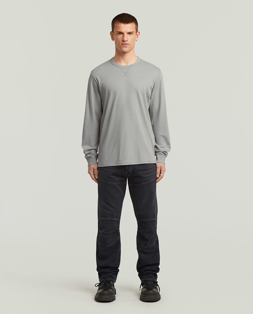 Camisola de Manga Comprida com Gola Redonda Cinzento-7