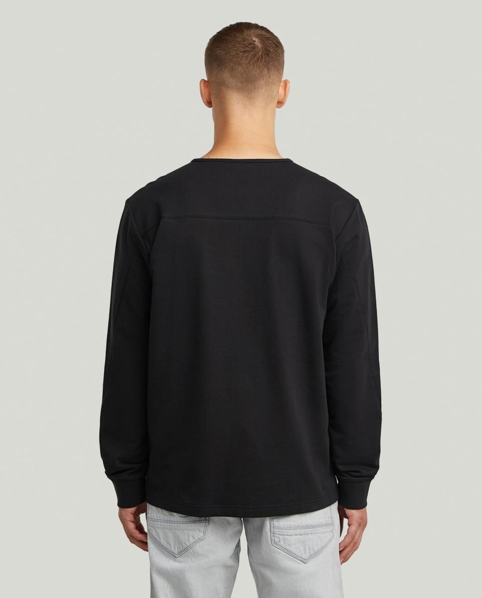 Camisola de Corte Regular com Manga Comprida Preto-2