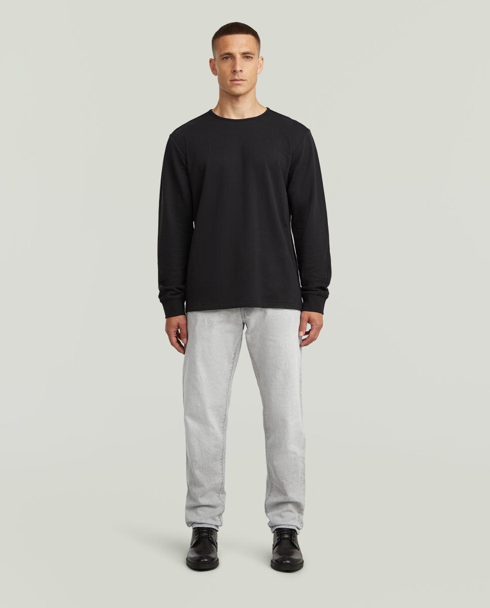 Camisola de Corte Regular com Manga Comprida Preto-7