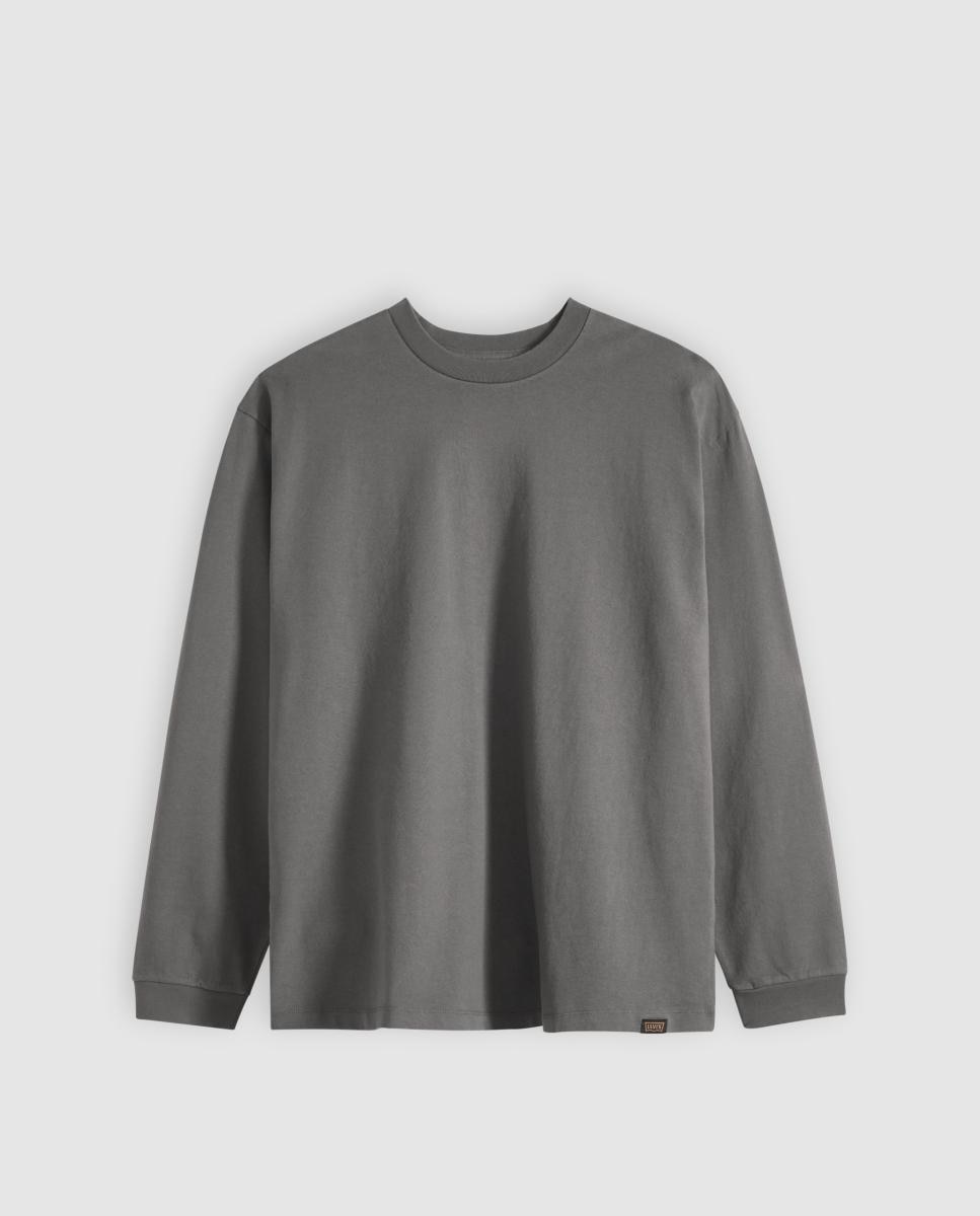 Camisola de Manga Comprida com Gola Redonda Cinzento-5