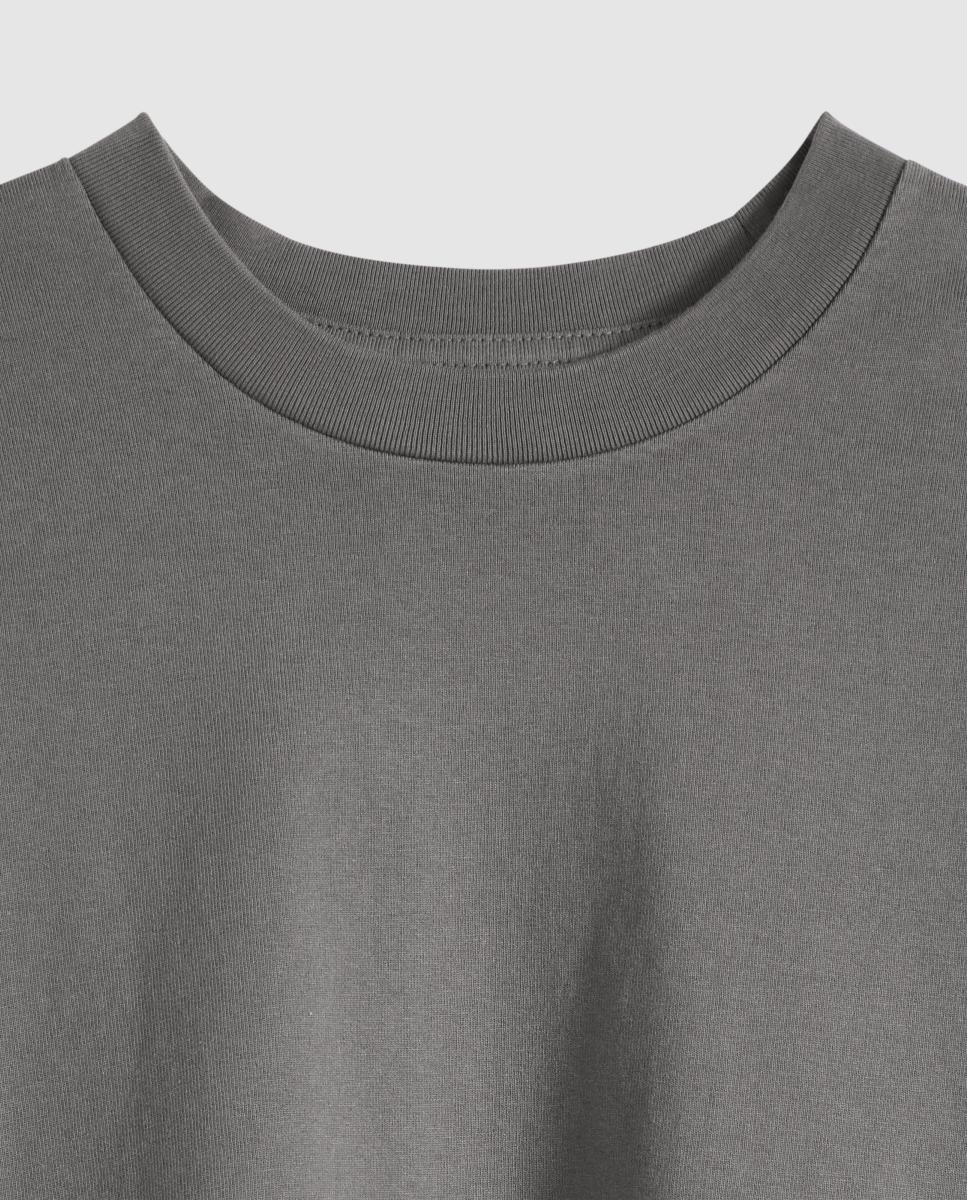 Camisola de Manga Comprida com Gola Redonda Cinzento-6