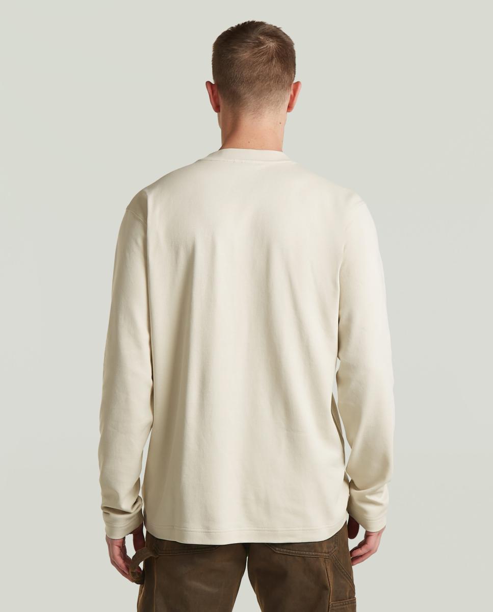 Camisola de Corte Regular com Manga Comprida Branco-2