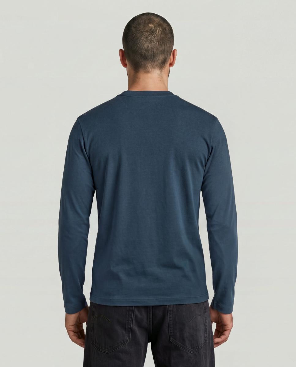 Camiseta de hombre de manga larga y corte recto - G-Star - Azul Azul-2