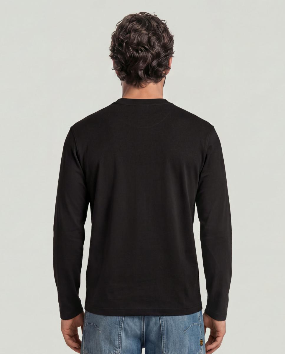 Camiseta de hombre de manga larga y corte recto - G-Star - Negro Negro-2
