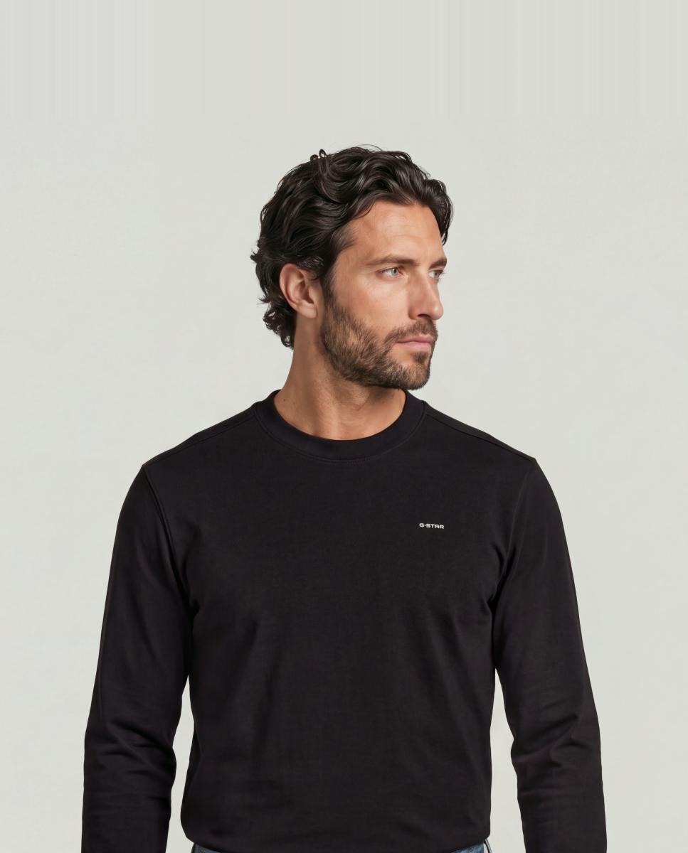 Camiseta de hombre de manga larga y corte recto - G-Star - Negro Negro-3
