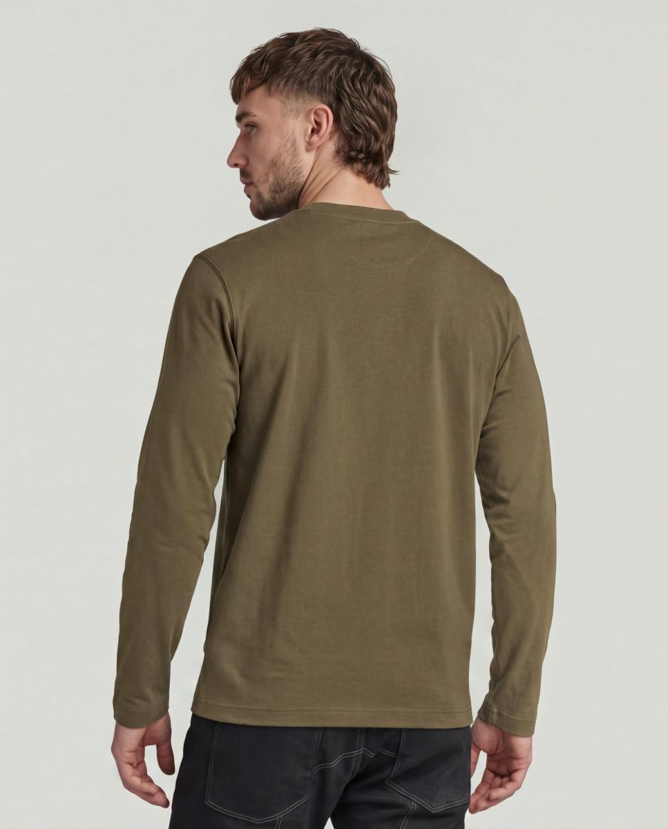 Camiseta de hombre de manga larga y corte recto - G-Star - Marrón Marrón-2
