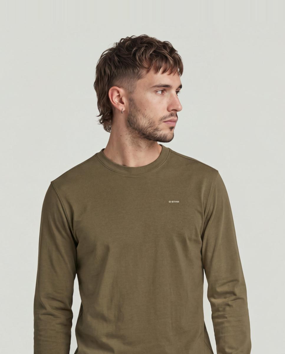 Camiseta de hombre de manga larga y corte recto - G-Star - Marrón Marrón-3