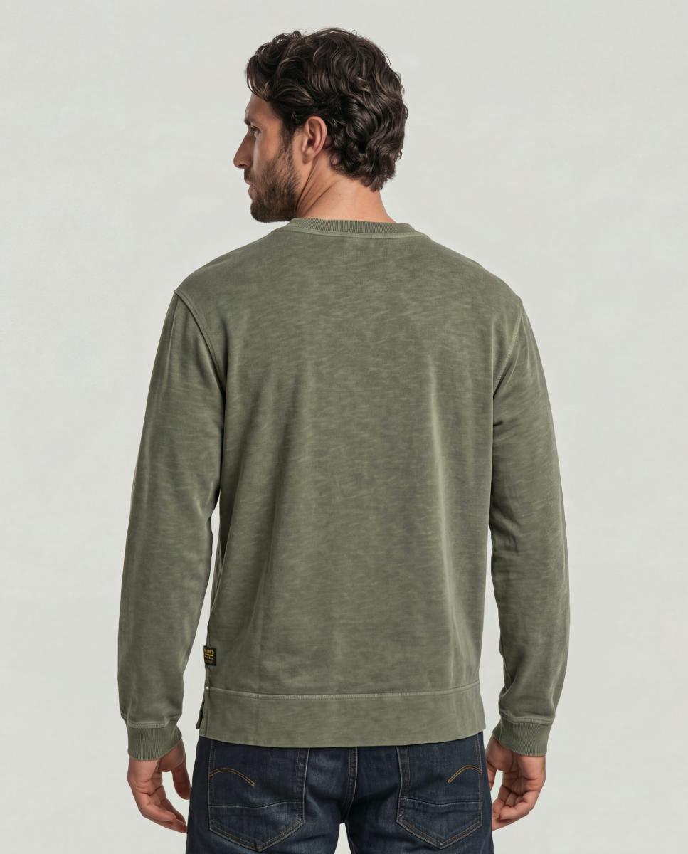 Imagen 2 de Camiseta de hombre de manga larga y corte recto - G-Star - Verde Verde