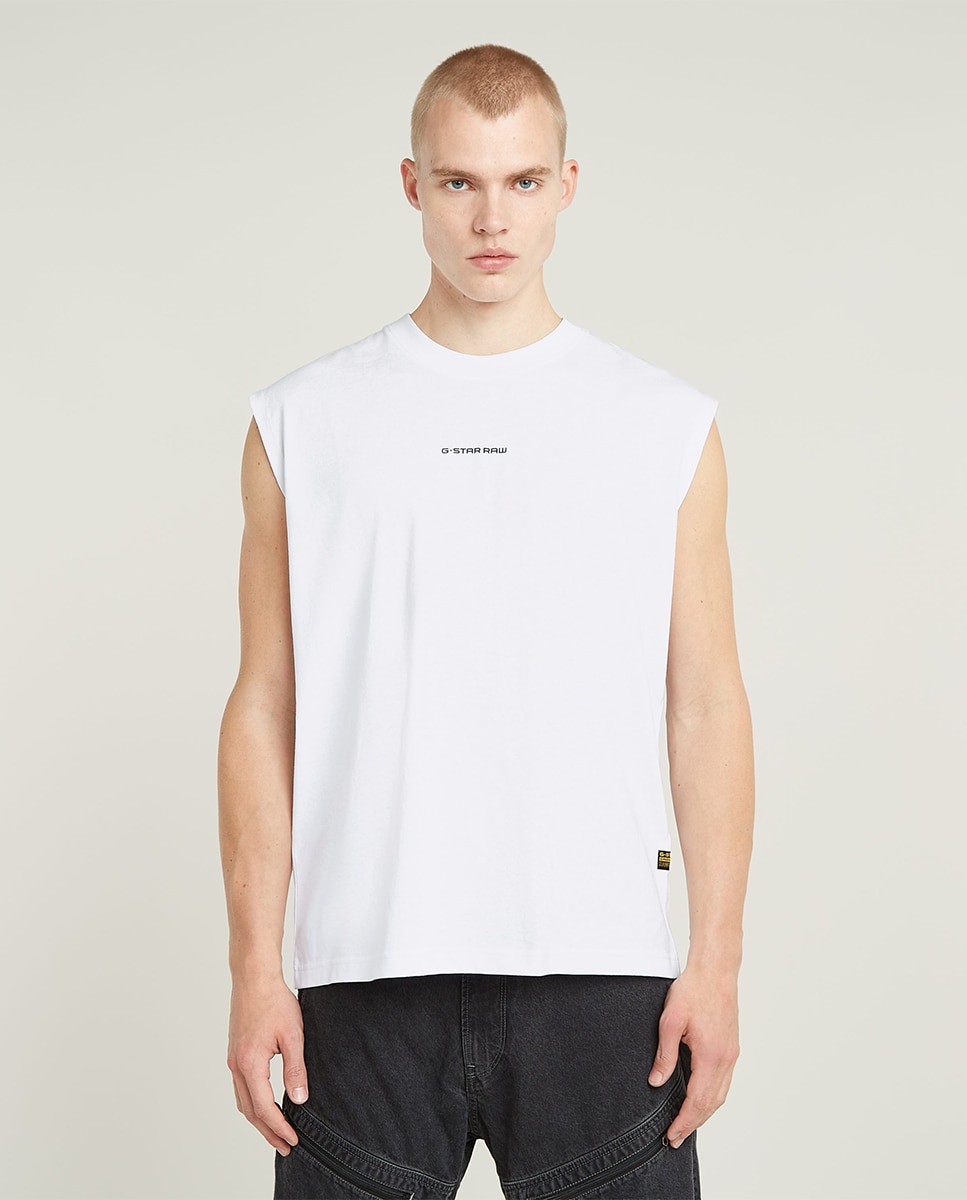 G-Star - Camiseta de hombre sin mangas, corte relajado y extragrande.