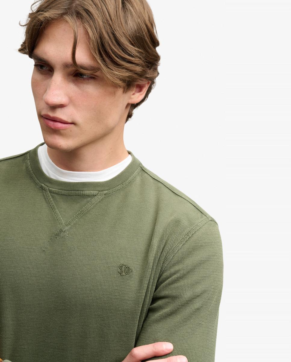 Imagen 3 de Camiseta de manga larga de hombre clásico con textura - Superdry - Verde Verde