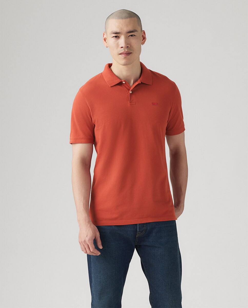 Polo Slim com Manga Curta Vermelho-1