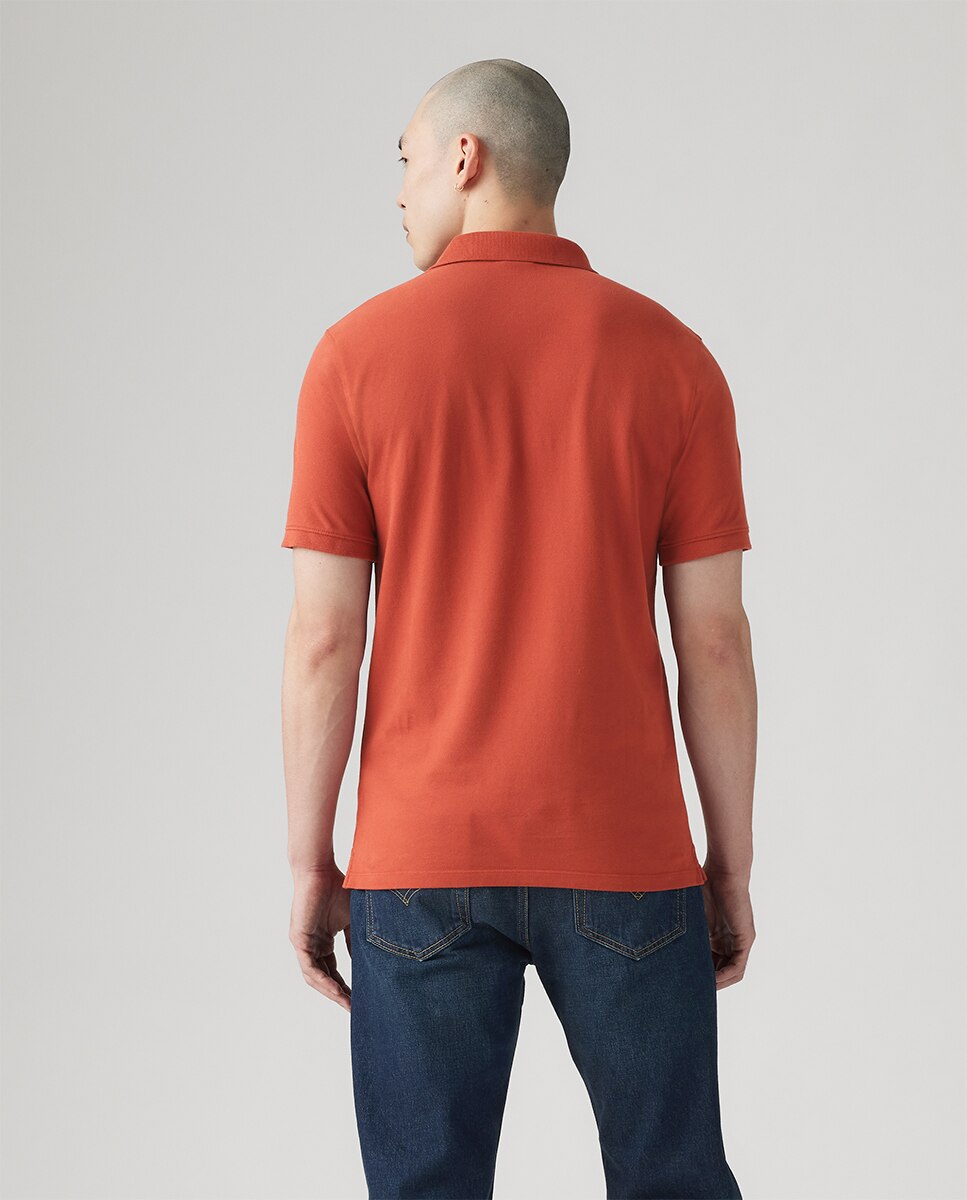 Polo Slim com Manga Curta Vermelho-2