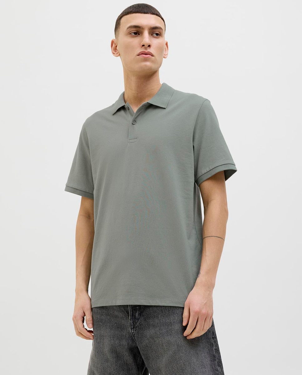 Polo Liso com Manga Curta Verde-2