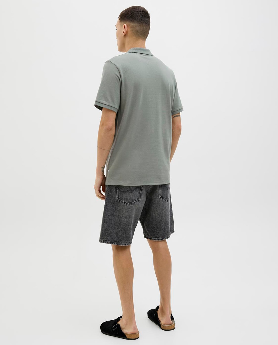 Polo Liso com Manga Curta Verde-3