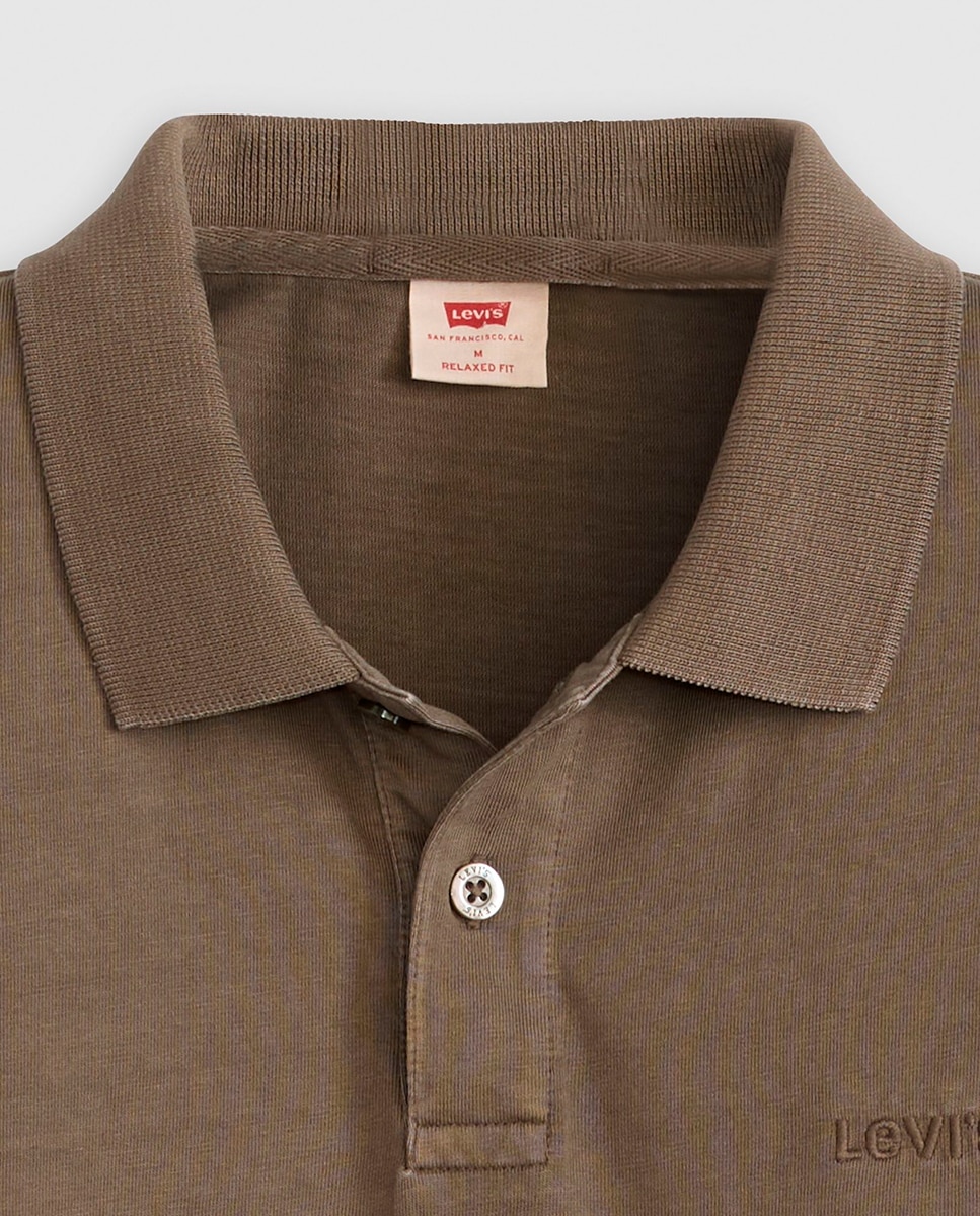 Polo de Manga Curta Relaxed Castanho-6