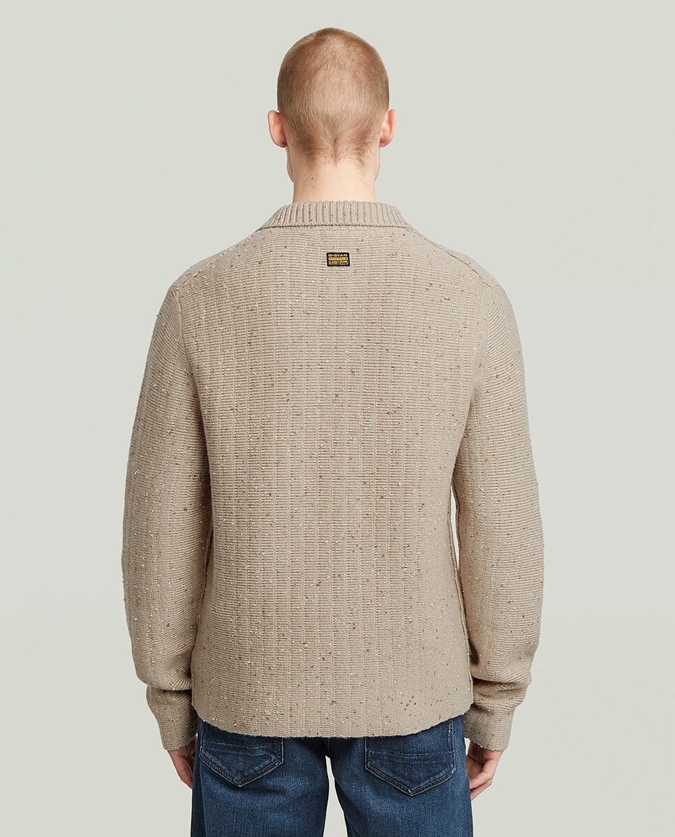 Polo com Meio Fecho de Correr Bege-2