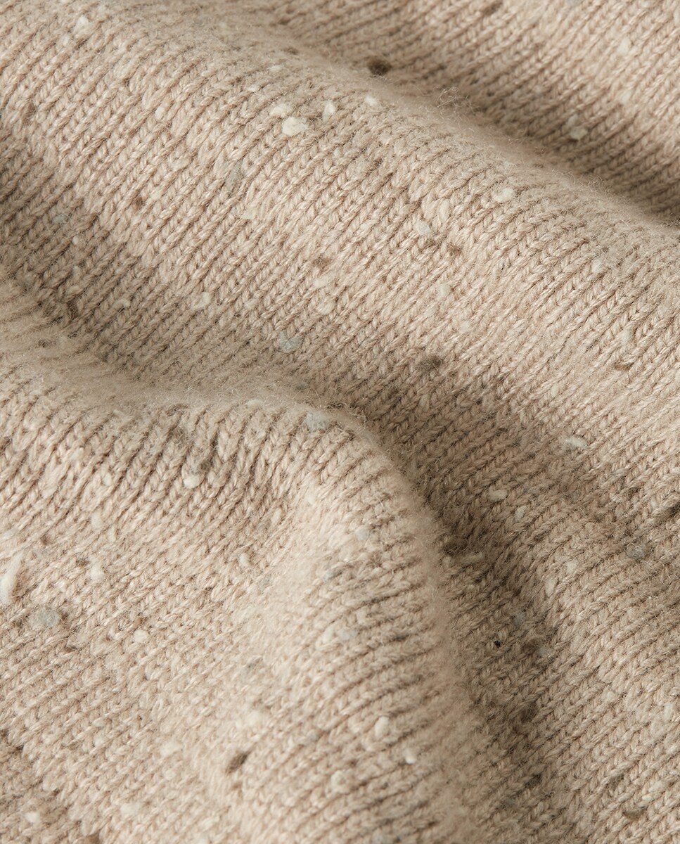 Polo com Meio Fecho de Correr Bege-5