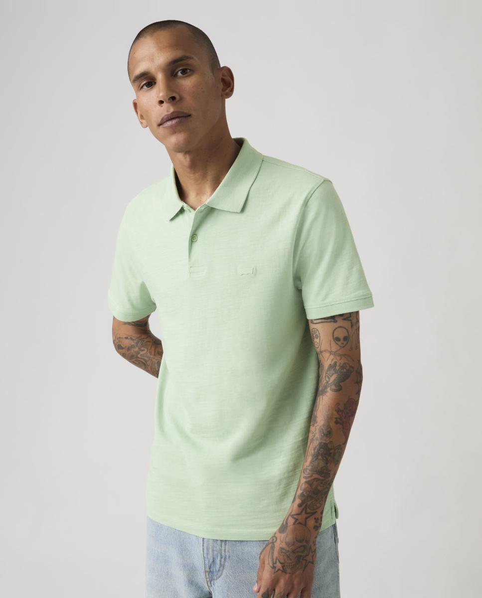 Polo Slim com Manga Curta Verde-claro-4