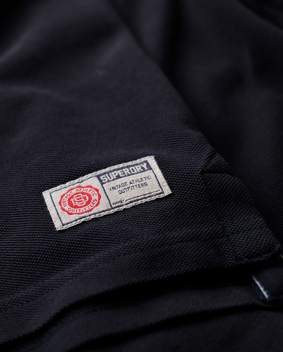 Polo Vintage Athletic de Manga Comprida Azul-marinho-4