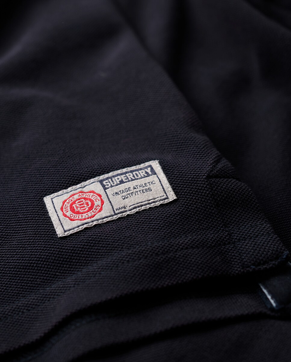 Polo Vintage Athletic de Manga Comprida Azul-marinho-4