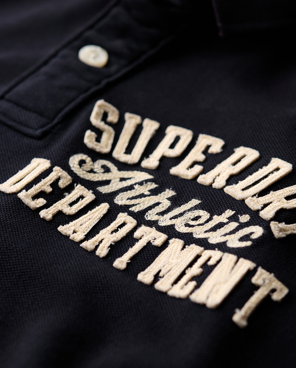 Polo Vintage Athletic de Manga Comprida Azul-marinho-5