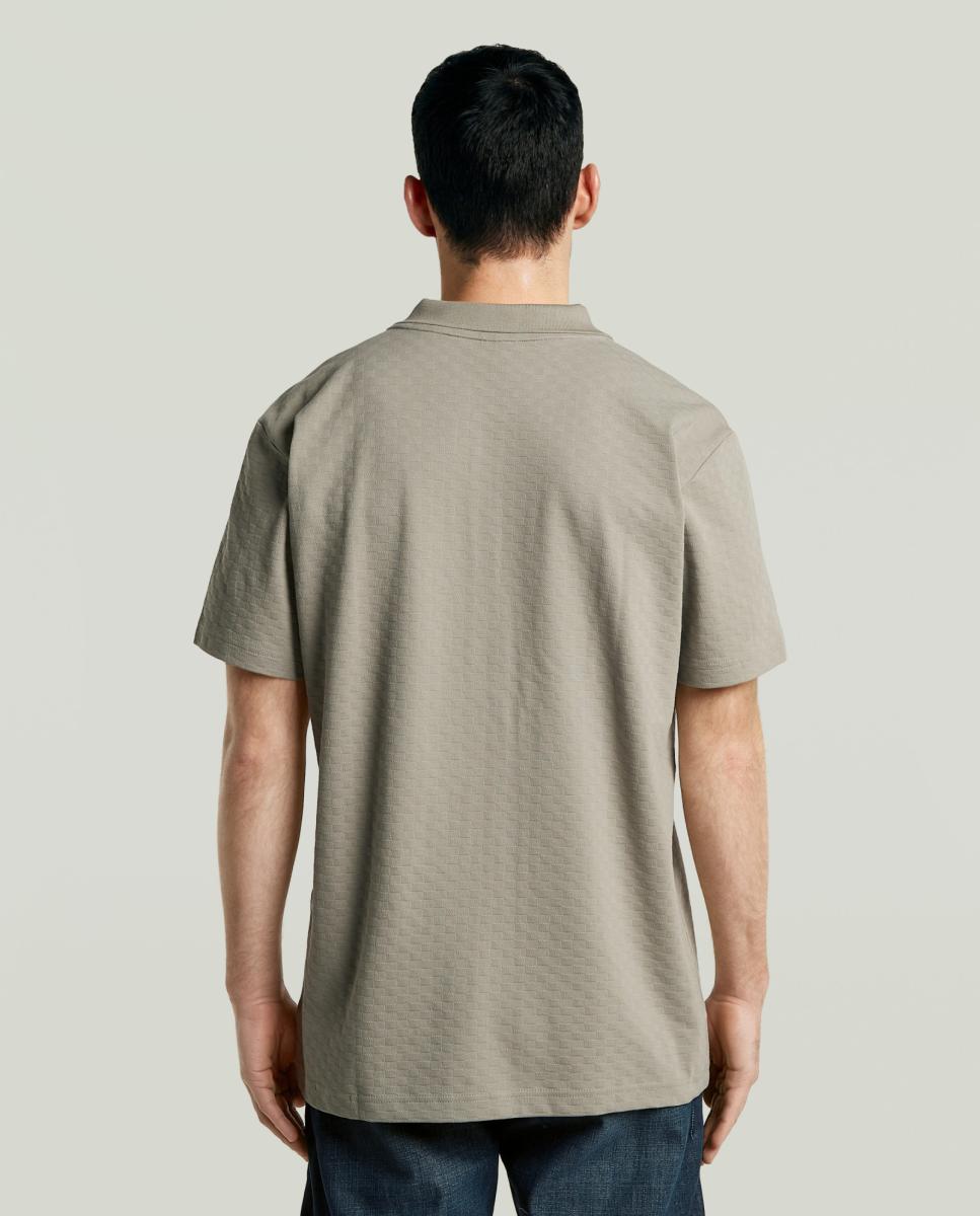 Polo Regular de Manga Curta Bege-2