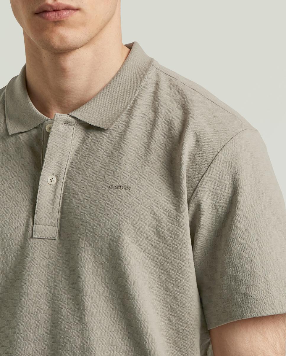 Polo Regular de Manga Curta Bege-3