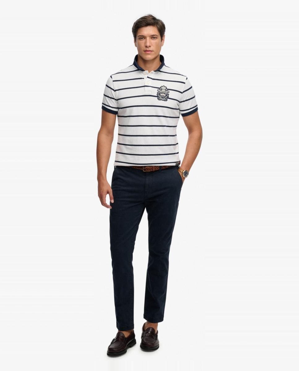 Polo Crest às Riscas Azul-5
