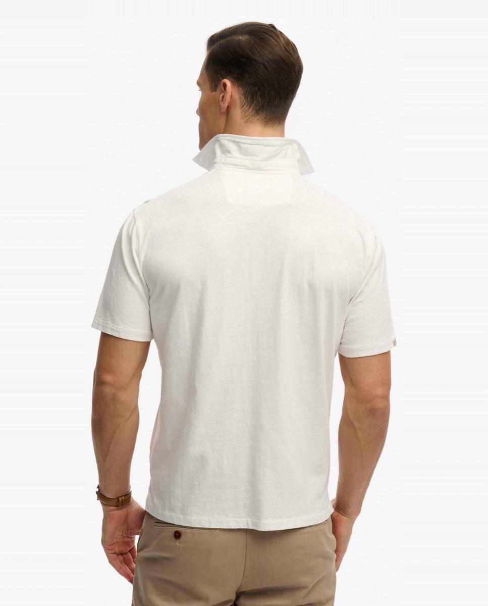 Polo de hombre Classic algodón con lino - Superdry - Blanco Blanco-2
