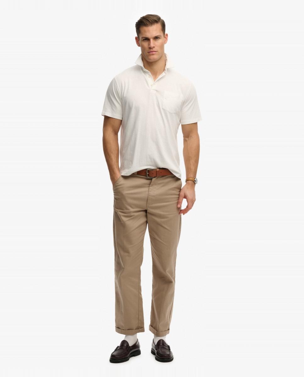 Polo de hombre Classic algodón con lino - Superdry - Blanco Blanco-5