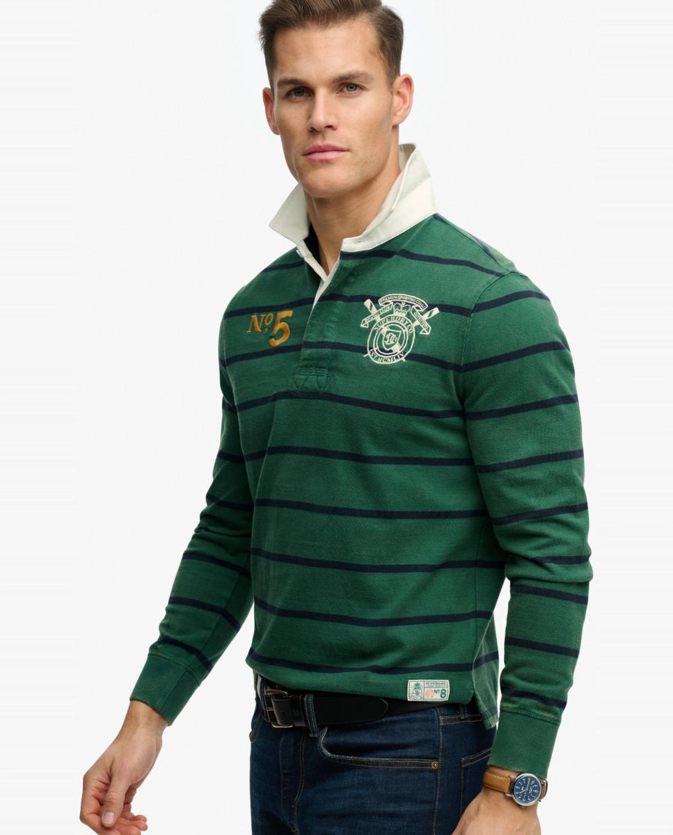 Imagem 0 de Polo Rugby às Riscas com Emblema Duplo