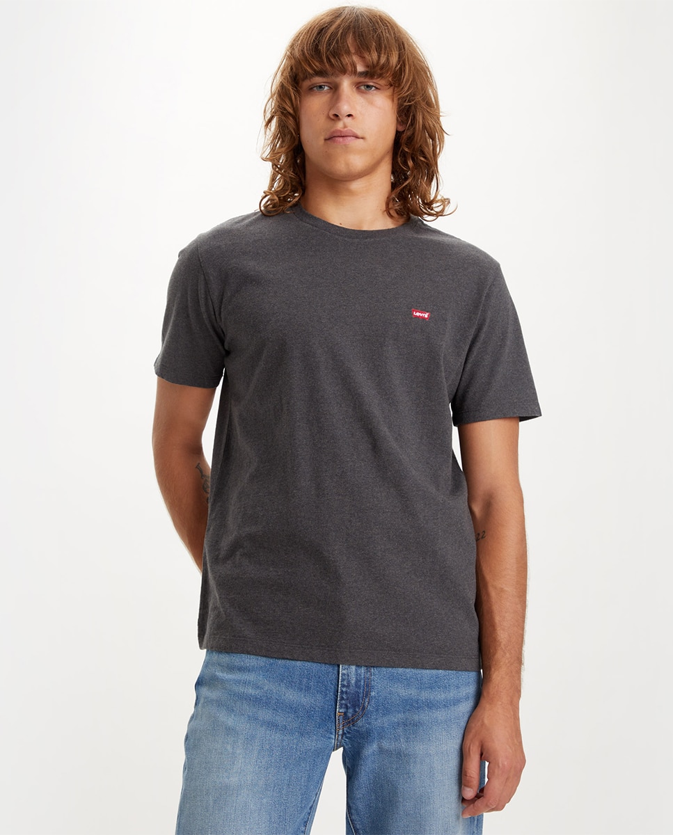 T-shirt manga curta para homem Cinzento-1