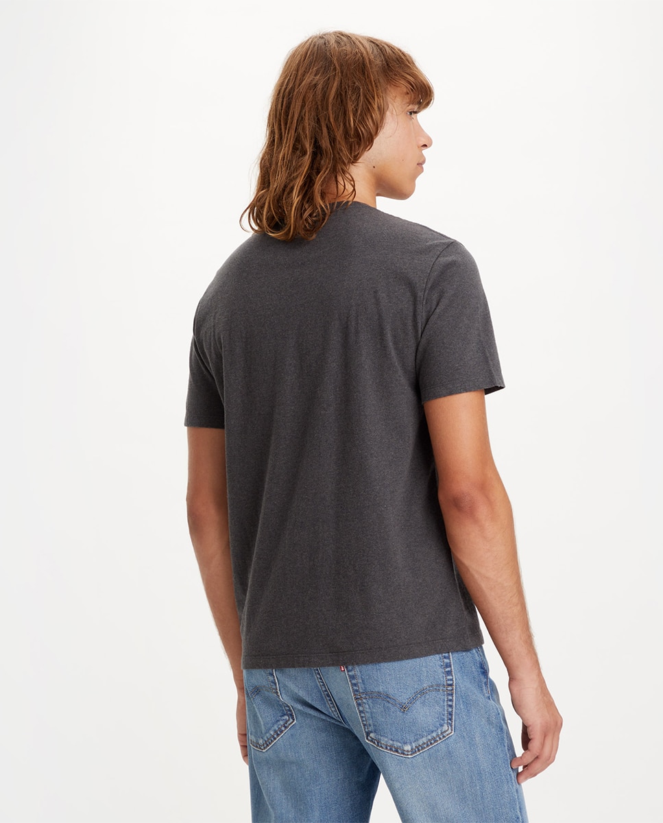 T-shirt manga curta para homem Cinzento-2