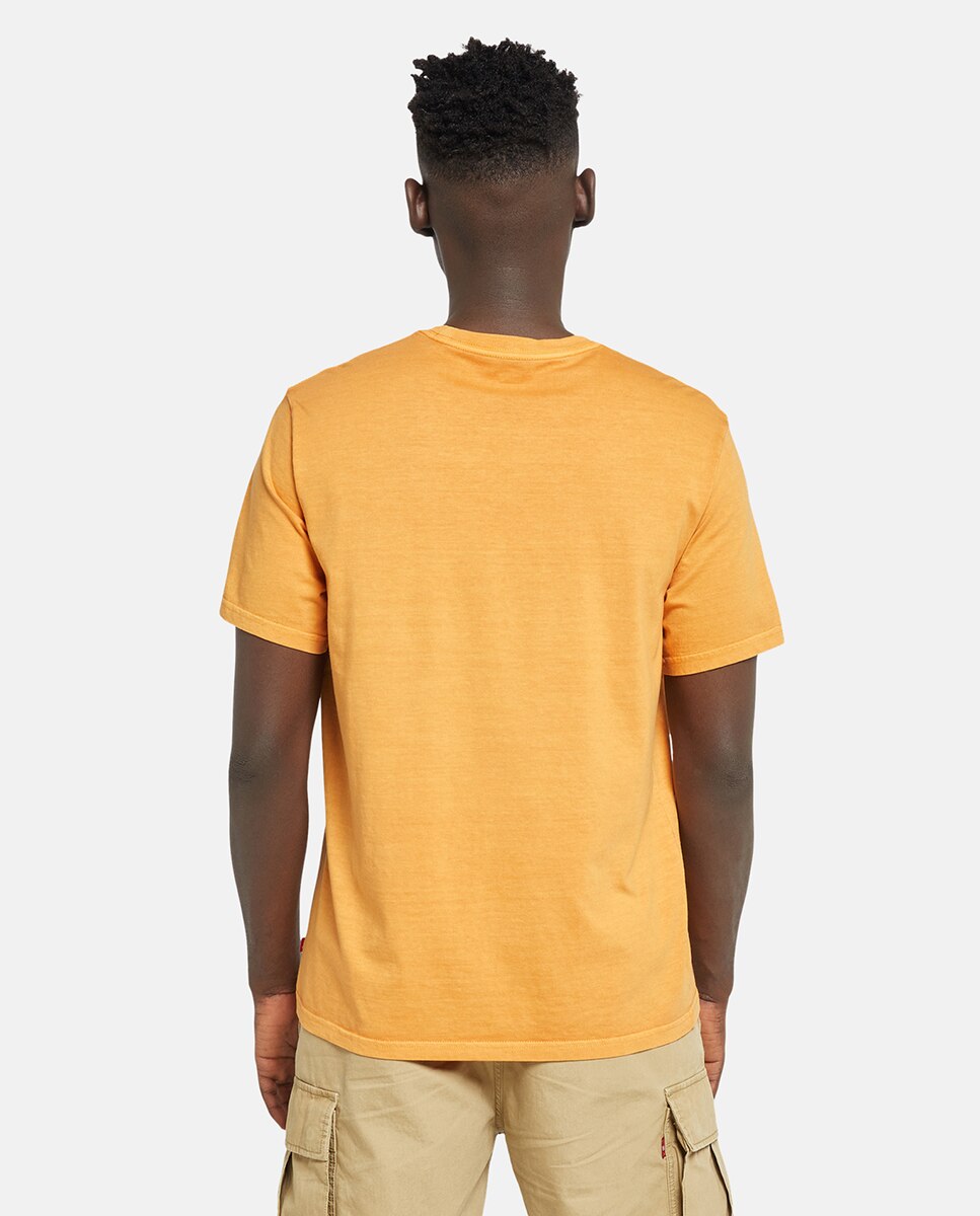 T-shirt de Manga Curta com Decote Redondo Amarelo-2