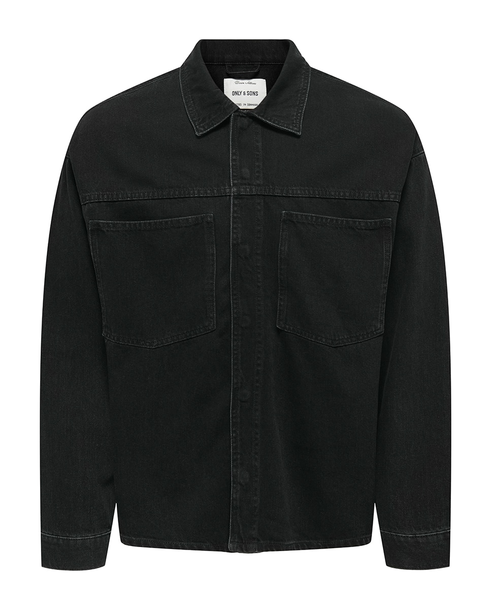 Blusão de Ganga Regular Fit Preto-3