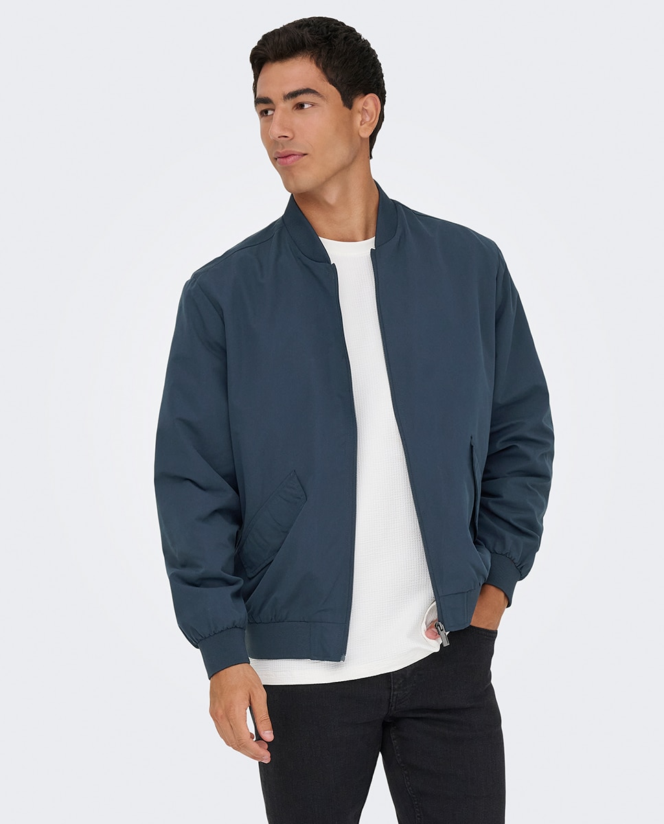 Blusão Bomber Ligeiro Regular Fit Azul-1
