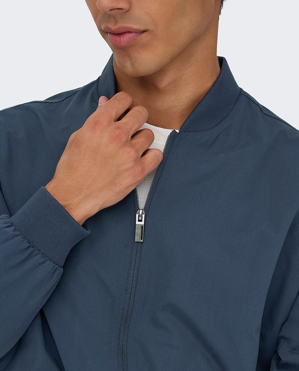 Blusão Bomber Ligeiro Regular Fit Azul-4