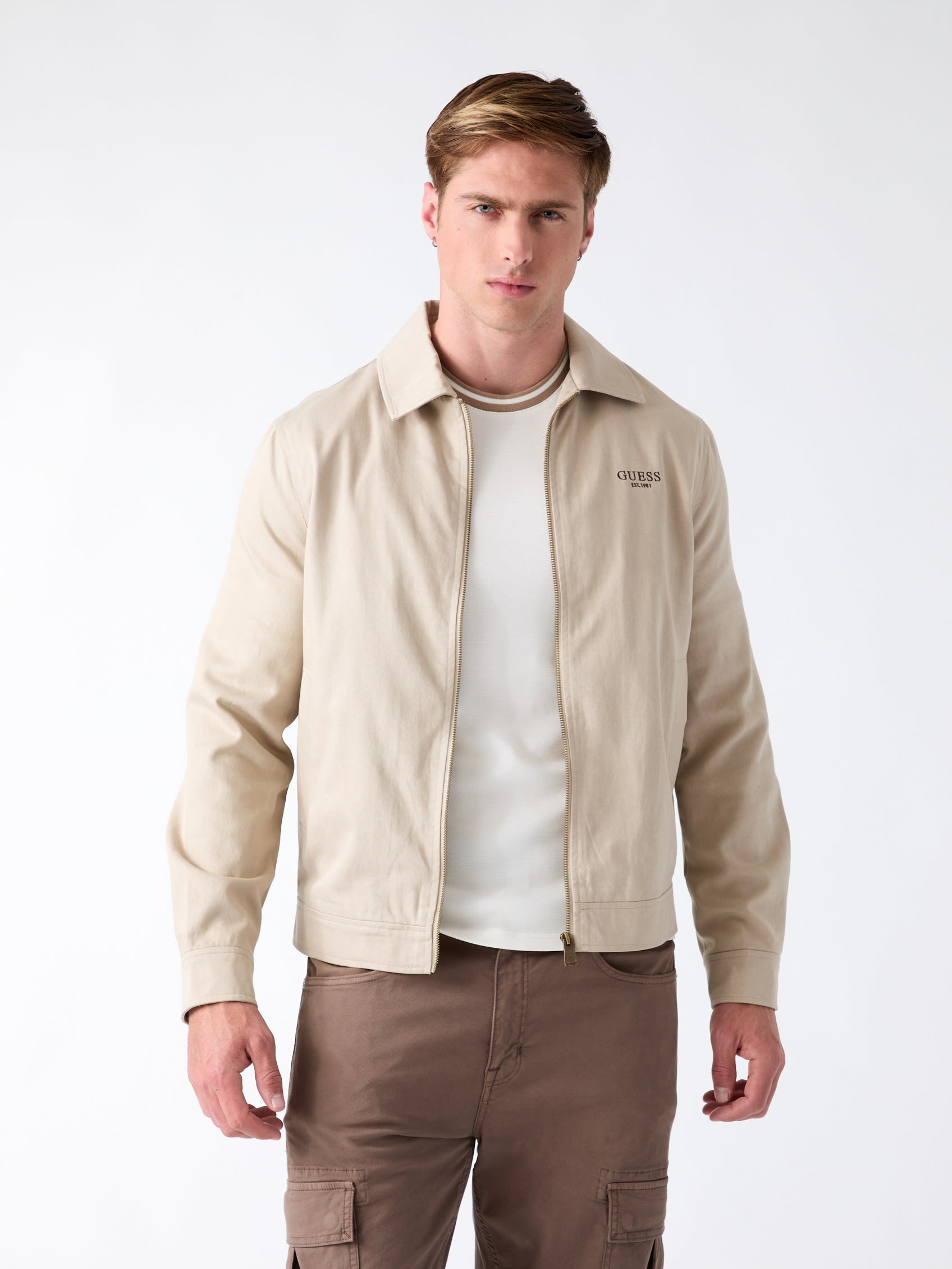 Imagen 1 de Cazadora con cremallera de hombre - Guess - Crema Crema