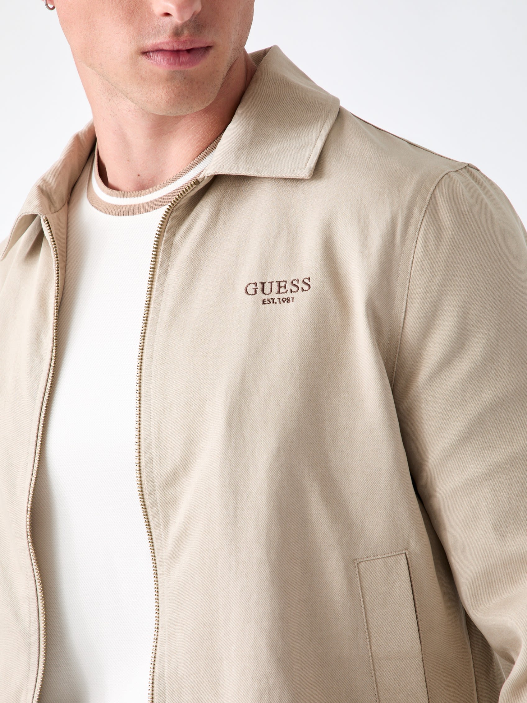 Imagen 3 de Cazadora con cremallera de hombre - Guess - Crema Crema