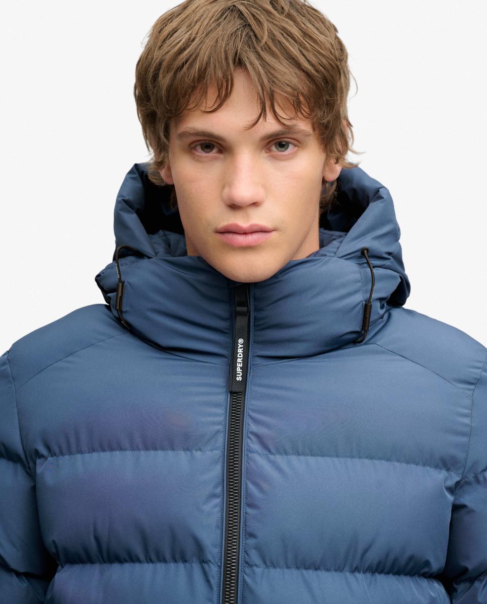 Chaqueta acolchada deportiva de hombre con capucha - Superdry - Azul Azul-3