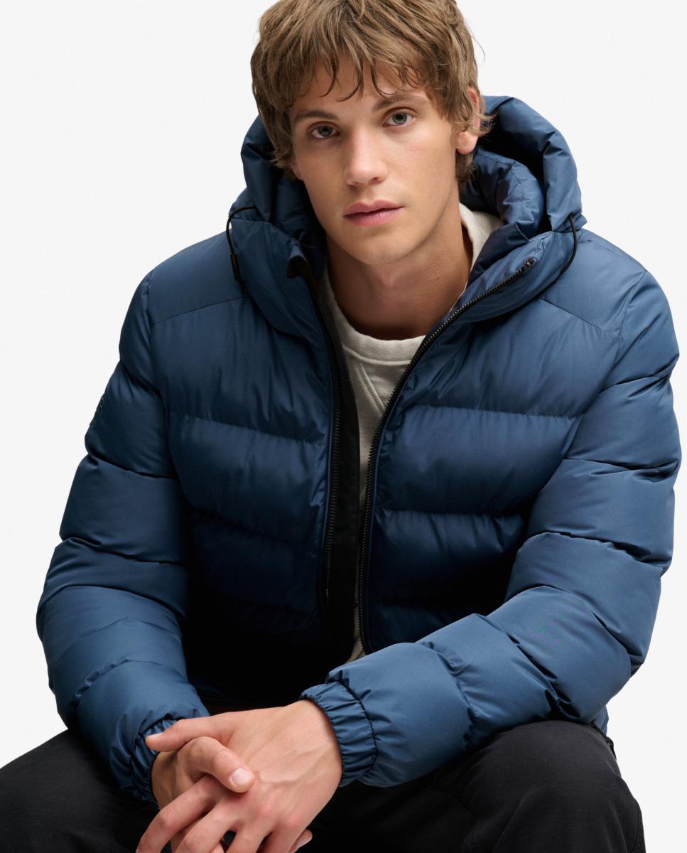 Chaqueta acolchada deportiva de hombre con capucha - Superdry - Azul Azul-4