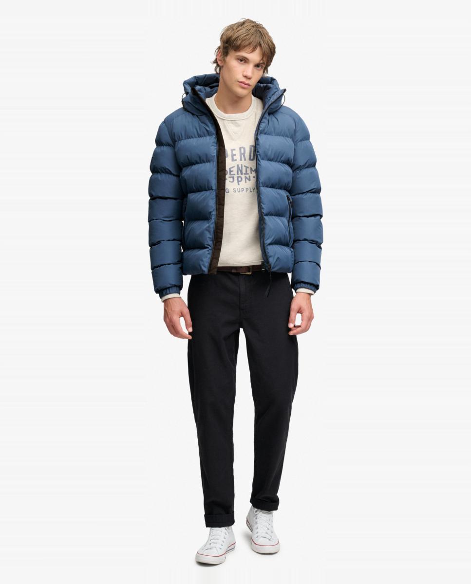 Chaqueta acolchada deportiva de hombre con capucha - Superdry - Azul Azul-7