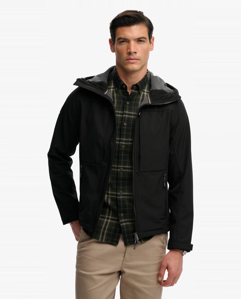 Chaqueta softshell de hombre Trekker con capucha - Superdry - Negro Negro-1