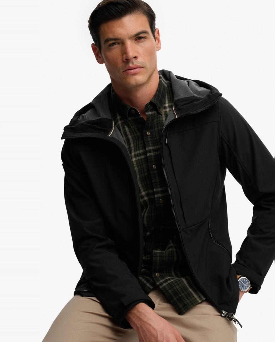 Chaqueta softshell de hombre Trekker con capucha - Superdry - Negro Negro-3