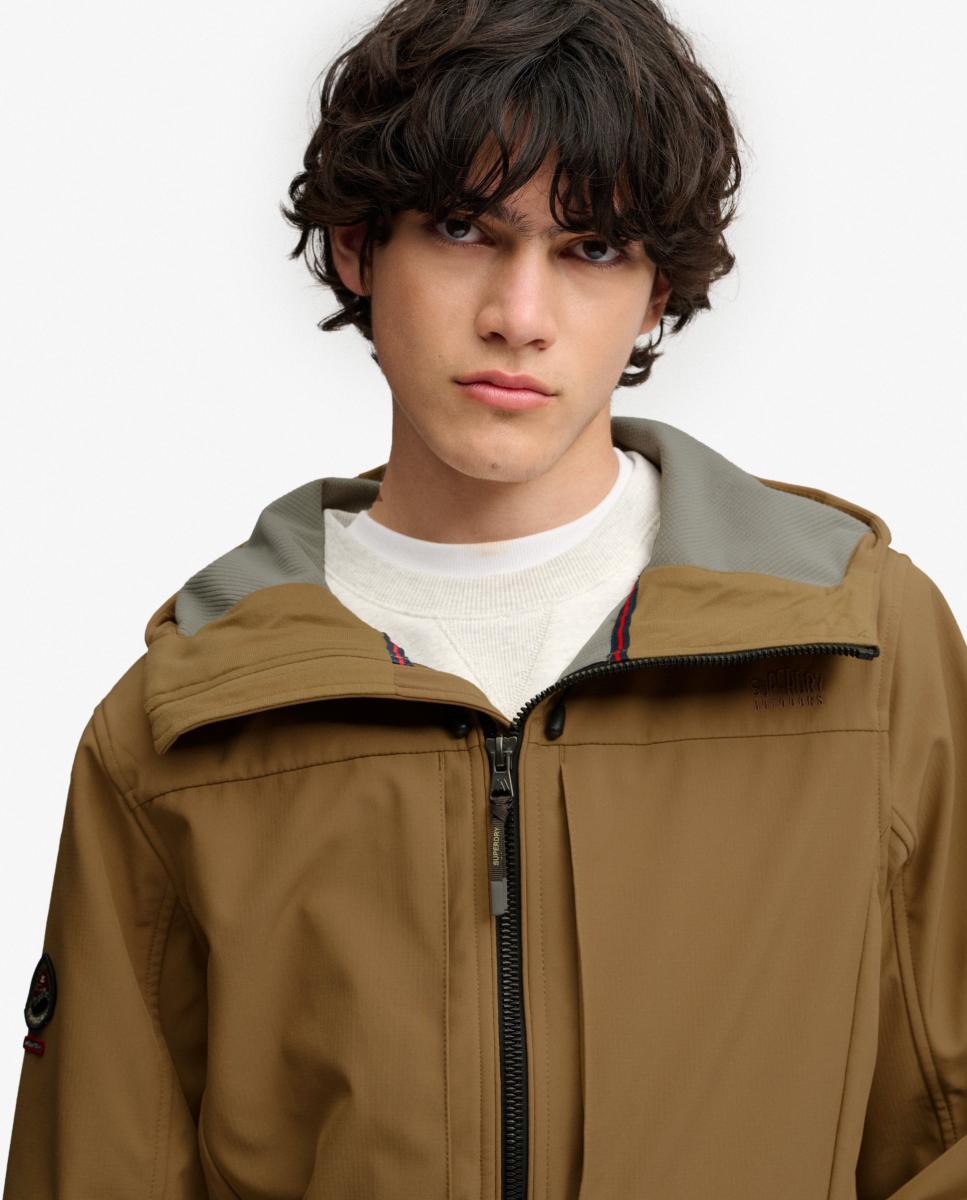 Chaqueta softshell de hombre Trekker con capucha - Superdry - Beige Beige-3